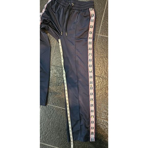 A/X Armani Exchange Womens Track Pants XS Black Red Logo Snap Up Leg Side Stripe - Picture 14 of 16